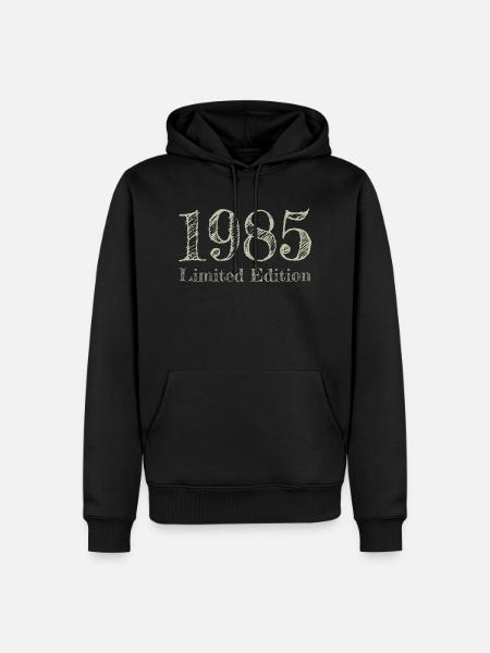 1985 - Sweat à capuche Premium bio Homme - noir