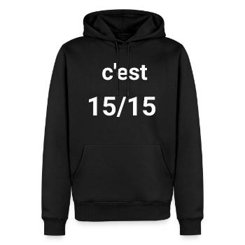 c est 1515 - Sweat à capuche Premium bio Homme - noir - Devant - Nico (187cm)