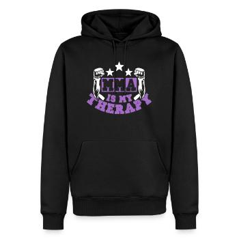 mma therapy - Männer Premium Bio Hoodie - Schwarz - Vorne - Nico (187cm)