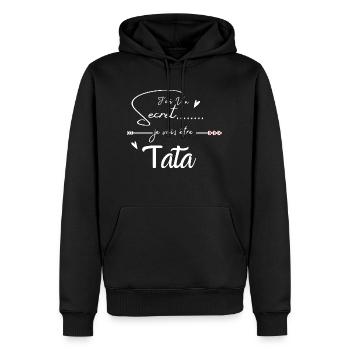 Je vais être tata - Sweat à capuche Premium bio Homme - noir - Devant - Nico (187cm)