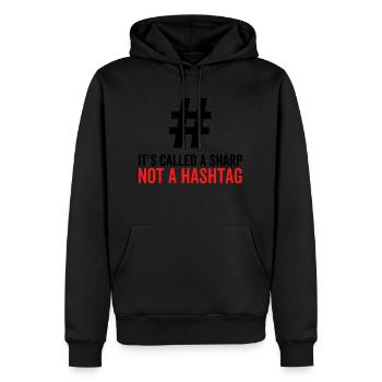 C’est ce qu’on appelle un sharp pas un hashtag - Sweat à capuche Premium bio Homme - noir - Devant - Nico (187cm)
