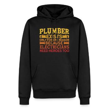 Les plombiers n’existent que pour une seule raison Plombier Gesc - Sweat à capuche Premium bio Homme - noir - Devant - Nico (187cm)