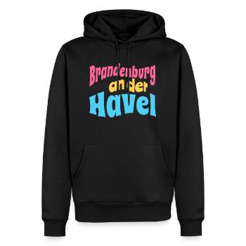 brandeburg an der havel - Männer Premium Bio Hoodie - Schwarz - Vorne - Nico (187cm)