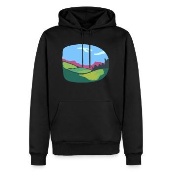 Paysage naturel - Sweat à capuche Premium bio Homme - noir - Devant - Nico (187cm)