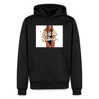 Retro Vibe - Männer Premium Bio Hoodie - Schwarz - Vorne - Nico (187cm)