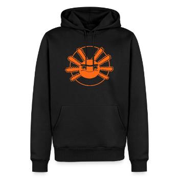 L'axolotl à monosourcil - Sweat à capuche Premium bio Homme - noir - Devant - Nico (187cm)