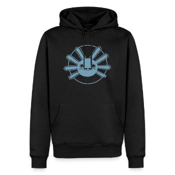 Axolotl Moustachu - Sweat à capuche Premium bio Homme - noir - Devant - Nico (187cm)