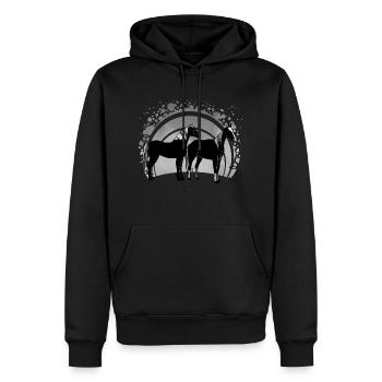 Pferde - Männer Premium Bio Hoodie - Schwarz - Vorne - Nico (187cm)