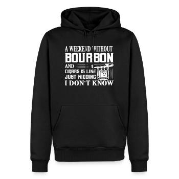 A Weekend Without Bourbon And Cigars Whiskey Drink - Männer Premium Bio Hoodie - Schwarz - Vorne - Nico (187cm)