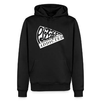 Pizza-süchtig - Männer Premium Bio Hoodie - Schwarz - Vorne - Nico (187cm)