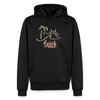 Beach Vibes Summer Beach, Cool Sunset Aesthetic - Men’s Premium Organic Hoodie - black - Front - Nico (187cm)