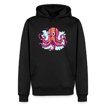 Calmar - Sweat à capuche Premium bio Homme - noir - Devant - Nico (187cm)