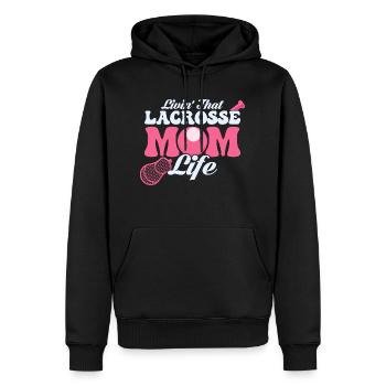Livin' That Lacrosse Mom Life Goalie Player Team F - Männer Premium Bio Hoodie - Schwarz - Vorne - Nico (187cm)