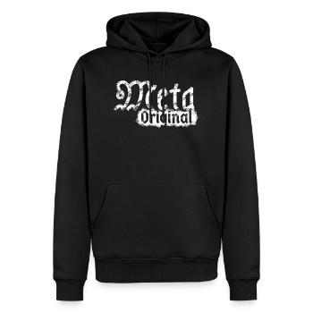 Meta Original - Männer Premium Bio Hoodie - Schwarz - Vorne - Nico (187cm)