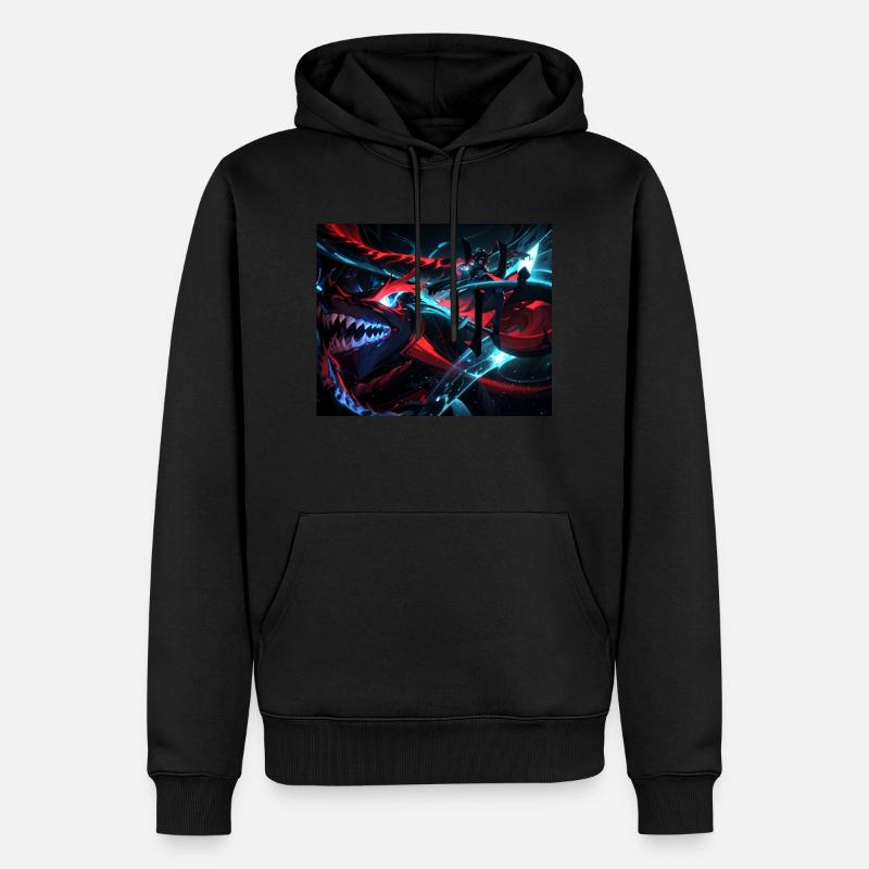 Neon Dragon Duelist - Men’s Premium Organic Hoodie - black