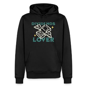 Dividenden Aktien ETF Investor Börse lustig - Männer Premium Bio Hoodie - Schwarz - Vorne - Nico (187cm)