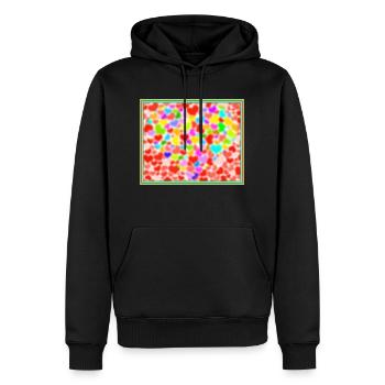 Bunte Herzen - Männer Premium Bio Hoodie - Schwarz - Vorne - Nico (187cm)