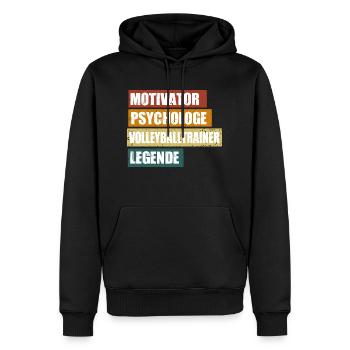 Lustiger Volleyballtrainer Spruch - Männer Premium Bio Hoodie - Schwarz - Vorne - Nico (187cm)