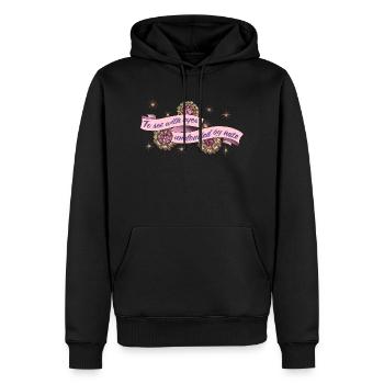 Mit Augen sehen, ungetrübt von von Hass - Männer Premium Bio Hoodie - Schwarz - Vorne - Nico (187cm)