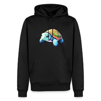 tortue - Sweat à capuche Premium bio Homme - noir - Devant - Nico (187cm)