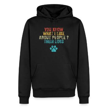 Funny You Know What I Like About People Their Dogs - Sweat à capuche Premium bio Homme - noir - Devant - Nico (187cm)