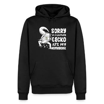 Sorry My Leopard Gecko Ate My Homework Reptile Liz - Männer Premium Bio Hoodie - Schwarz - Vorne - Nico (187cm)
