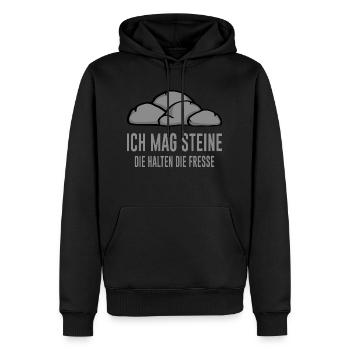 Lustige Sprüche Steine Stein Geocache Geologie - Männer Premium Bio Hoodie - Schwarz - Vorne - Nico (187cm)