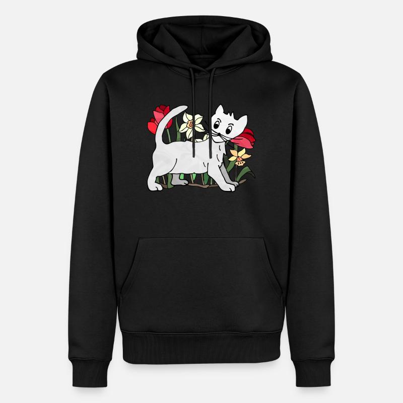 Chat - Sweat à capuche Premium bio Homme - noir
