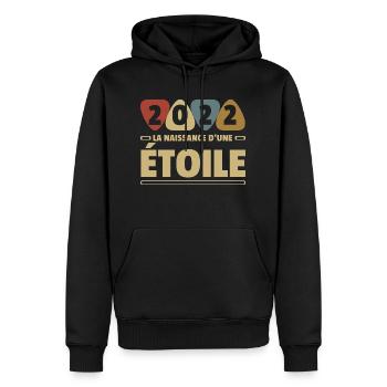 2022 date de naissance / anniversaire année 2022 - Sweat à capuche Premium bio Homme - noir - Devant - Nico (187cm)