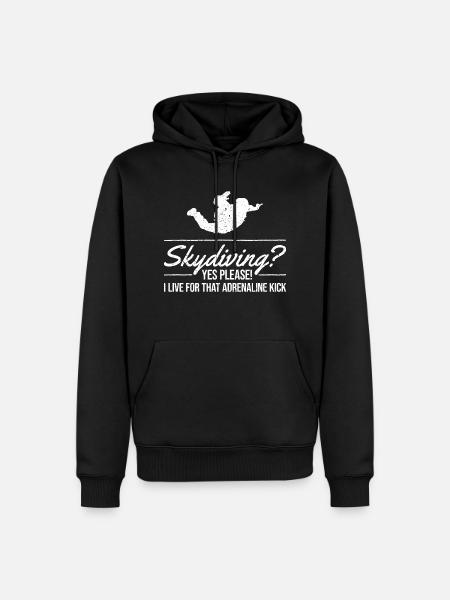 Sky Dive Fever Design. Perfekt adrenalingåva - Ekologisk premiumluvtröja herr - svart