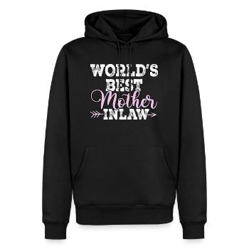 World s best mother in law - Men’s Premium Organic Hoodie - black - Front - Nico (187cm)