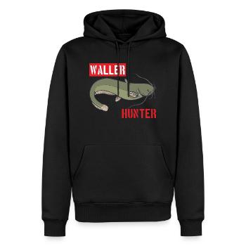 Chasseur de poisson-chat Chasseur de poisson-chat Poisson-chat chasseur de poisson-chat - Sweat à capuche Premium bio Homme - noir - Devant - Nico (187cm)