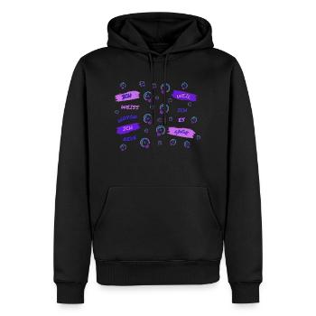 Ich weiss wovon ich rede, weil ich es sage - Männer Premium Bio Hoodie - Schwarz - Vorne - Nico (187cm)