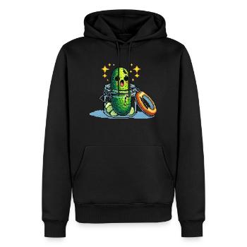 Concombres drôles - Mariner et rire - Sweat à capuche Premium bio Homme - noir - Devant - Nico (187cm)