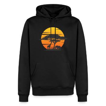 savane girage éléphant safari - Sweat à capuche Premium bio Homme - noir - Devant - Nico (187cm)