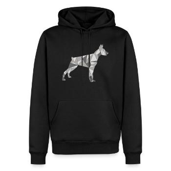 DOBERMAN GÉOMÉTRIQUE - Sweat à capuche Premium bio Homme - noir - Devant - Nico (187cm)