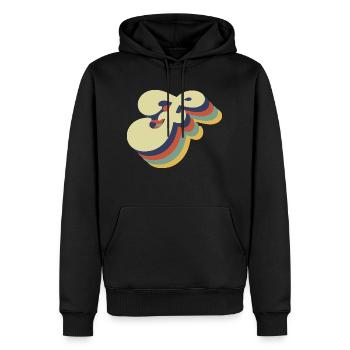 Retro-Buchstabe F - Männer Premium Bio Hoodie - Schwarz - Vorne - Nico (187cm)