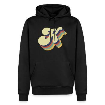 Retro-K-Buchstabe - Männer Premium Bio Hoodie - Schwarz - Vorne - Nico (187cm)