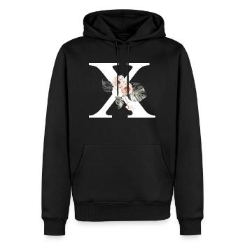 Tropischer floraler x-Buchstabe - Männer Premium Bio Hoodie - Schwarz - Vorne - Nico (187cm)