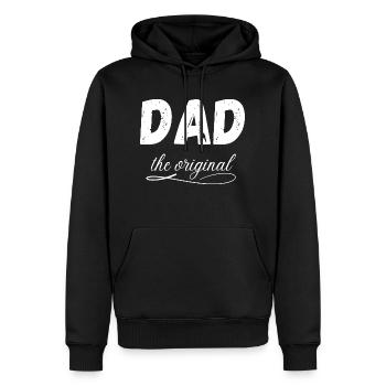 Papa l’original - Sweat à capuche Premium bio Homme - noir - Devant - Nico (187cm)