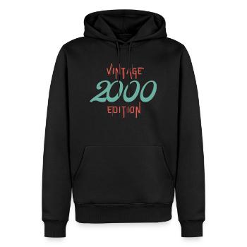 Jahrgang 2000 Ausgabe - Männer Premium Bio Hoodie - Schwarz - Vorne - Nico (187cm)