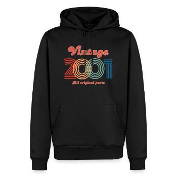 Jahrgang 2001 alle Originalteile - Männer Premium Bio Hoodie - Schwarz - Vorne - Nico (187cm)