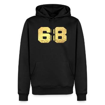 Number 68 Gold Glitter - 68th Anniversary - Men’s Premium Organic Hoodie - black - Front - Nico (187cm)