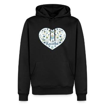 Cœur de Kaszebe - Sweat à capuche Premium bio Homme - noir - Devant - Nico (187cm)