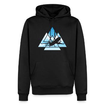Flugzeug Pilot Fliegen Himmel Dreieck Geometrie - Männer Premium Bio Hoodie - Schwarz - Vorne - Nico (187cm)