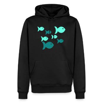 Pisces - Men’s Premium Organic Hoodie - black - Front - Nico (187cm)