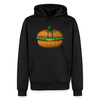 Burger citrouille - Sweat à capuche Premium bio Homme - noir - Devant - Nico (187cm)