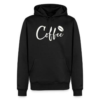 Coffee - Männer Premium Bio Hoodie - Schwarz - Vorne - Nico (187cm)