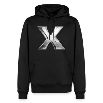 Chrome ,, X " Métallisé - Sweat à capuche Premium bio Homme - noir - Devant - Nico (187cm)