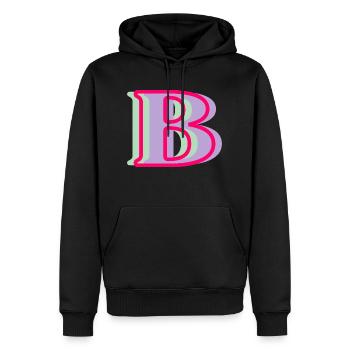 Multicoloured letter b - original gift idea - Men’s Premium Organic Hoodie - black - Front - Nico (187cm)
